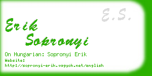 erik sopronyi business card